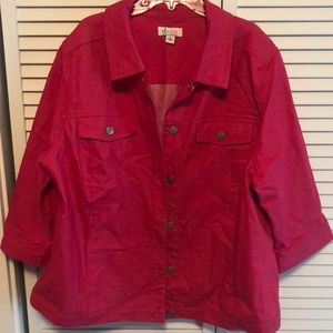 Red jean jacket